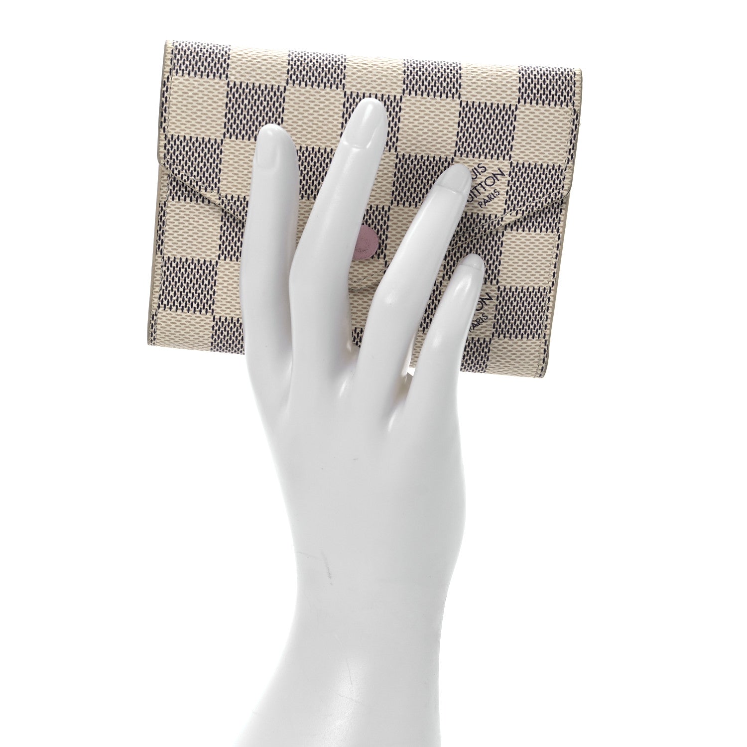 Louis Vuitton Damier Azur Victorine Wallet Rose Ballerine 2 of 6