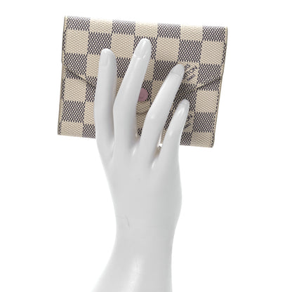 Louis Vuitton Damier Azur Victorine Wallet Rose Ballerine 2 of 6