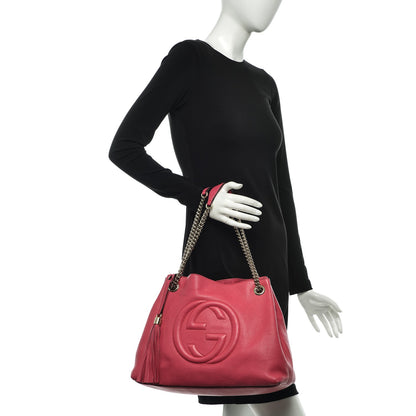 Gucci Pebbled Calfskin Medium Soho Chain Shoulder Bag Pink 2 of 9