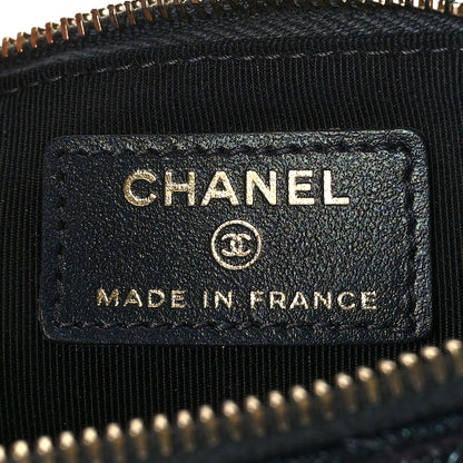 Chanel Iridescent Caviar Quilted Classic Flat Wallet Pouch Black 6 of 10