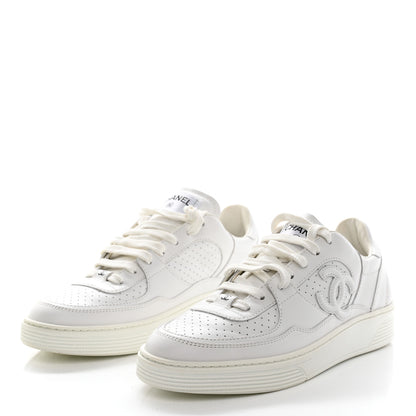 Chanel Calfskin CC Womens Sneakers 39 White 3 of 9