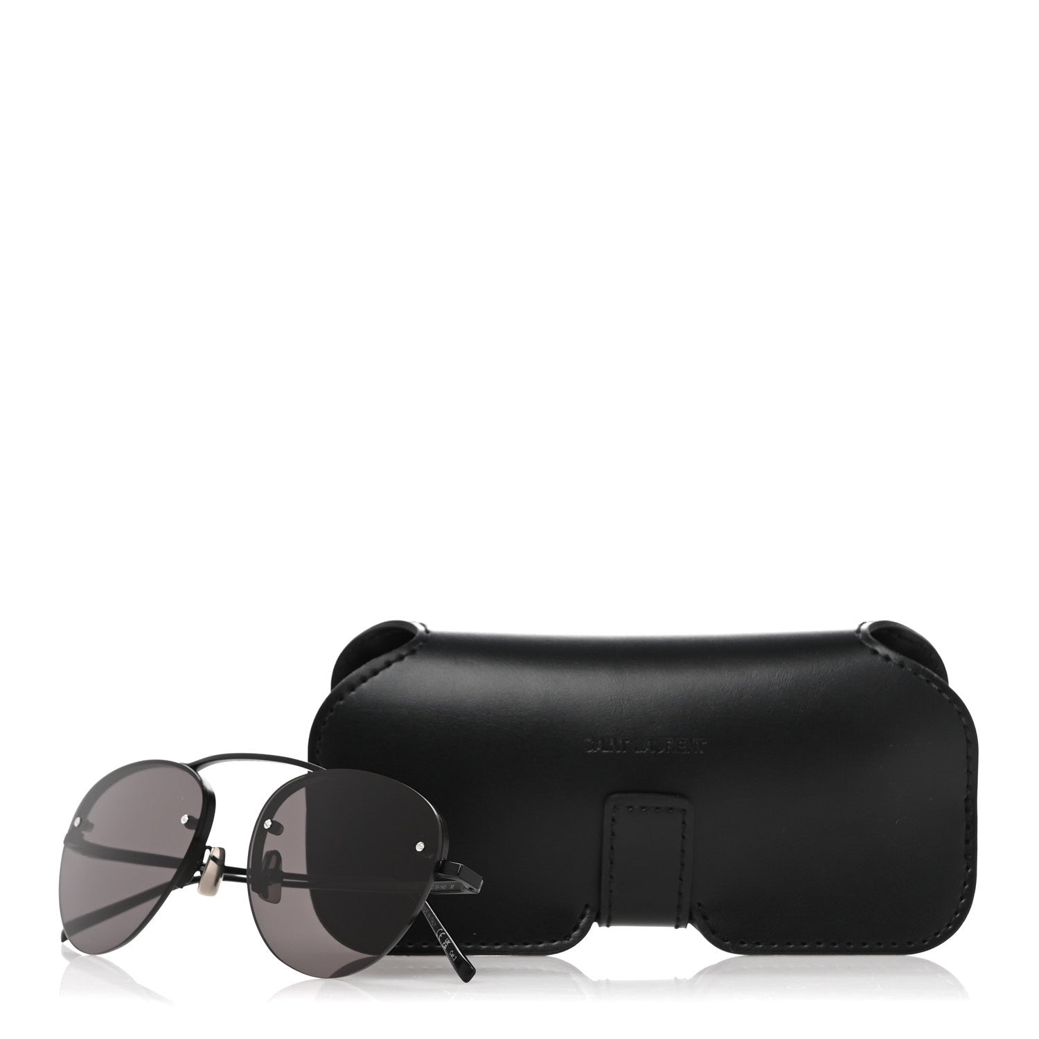 Saint Laurent Metal Round Aviator SL 575 Sunglasses Black 8 of 8
