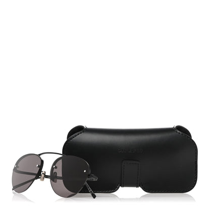 Saint Laurent Metal Round Aviator SL 575 Sunglasses Black 8 of 8