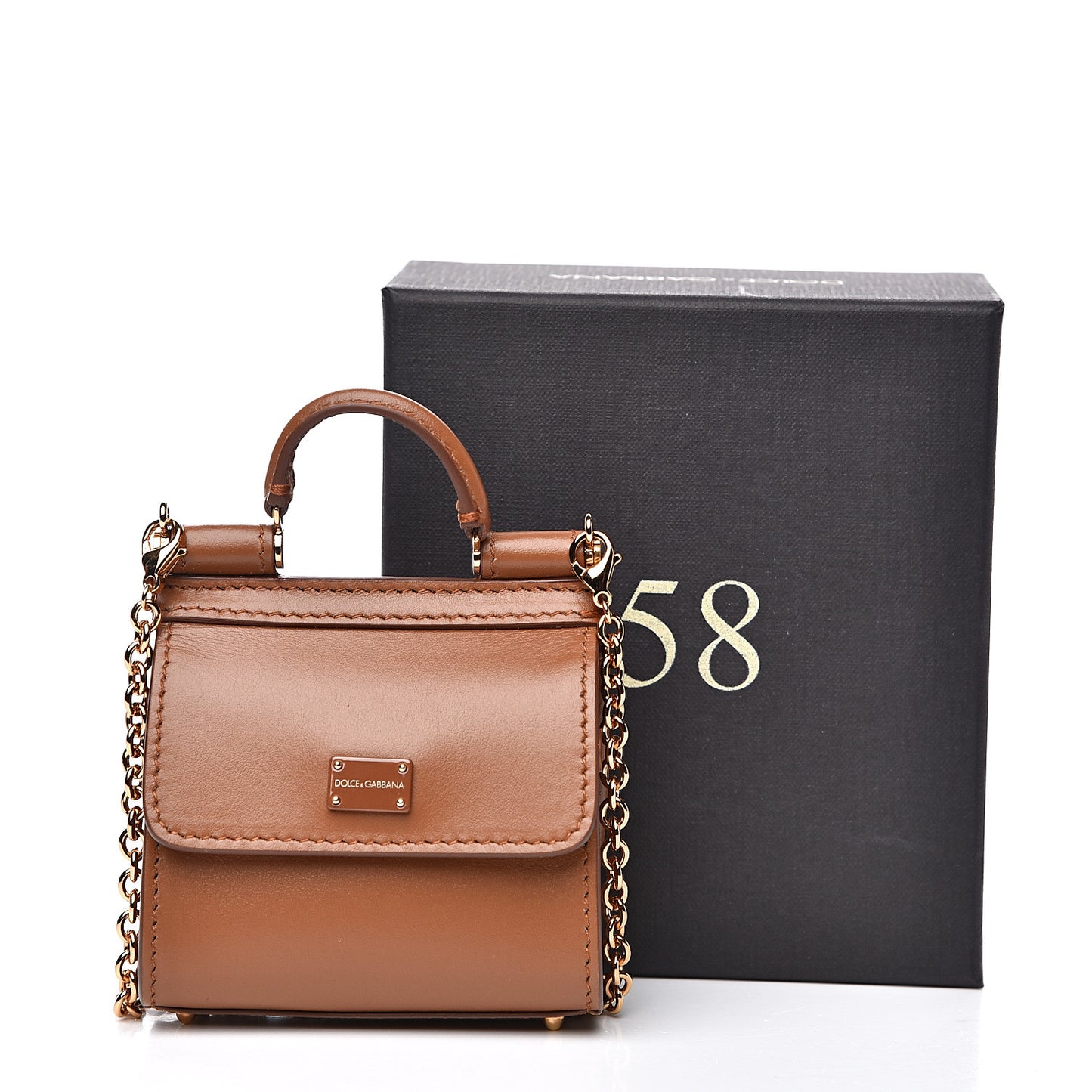 Calfskin Micro 58 Miss Sicily Satchel Brown