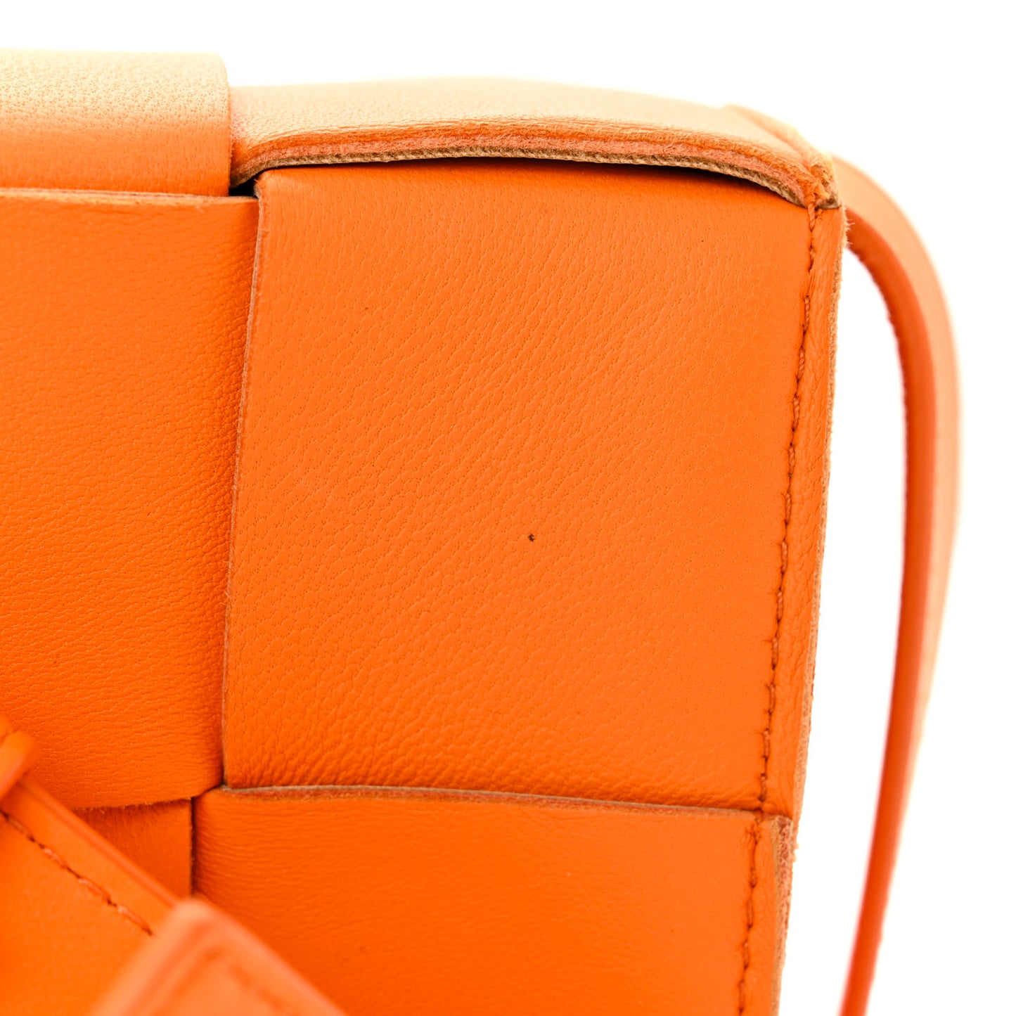 Lambskin Maxi Intrecciato Cassette Crossbody Bag Tangerine