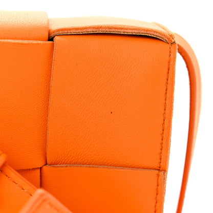 Bottega Veneta Lambskin Maxi Intrecciato Cassette Crossbody Bag Tangerine 12 of 12