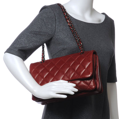 Chanel Lambskin Quilted 3 Flap Red 2 of 7