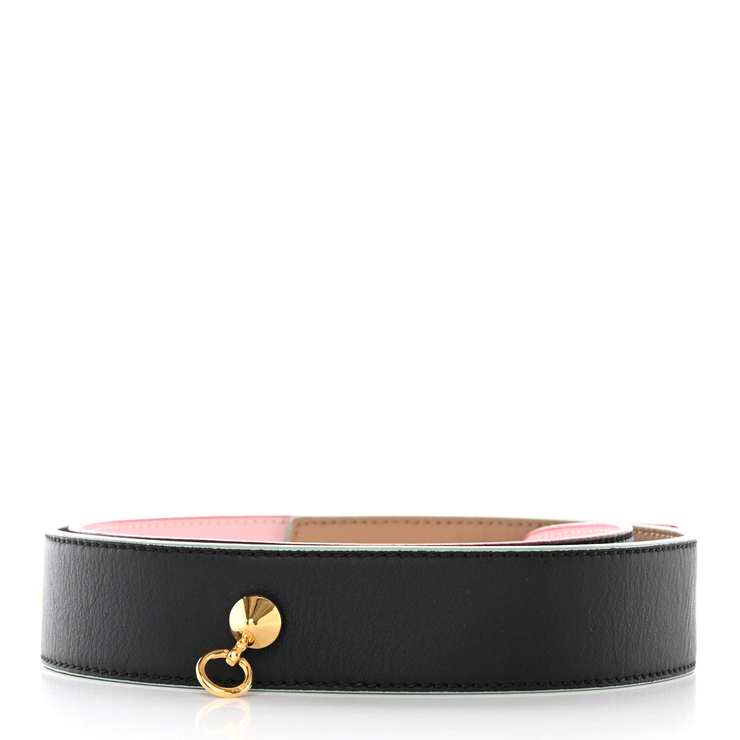 Fendi Vitello Dolce Tri-Color Buttoned Strap You Black Peonia Cuoio 2 of 10