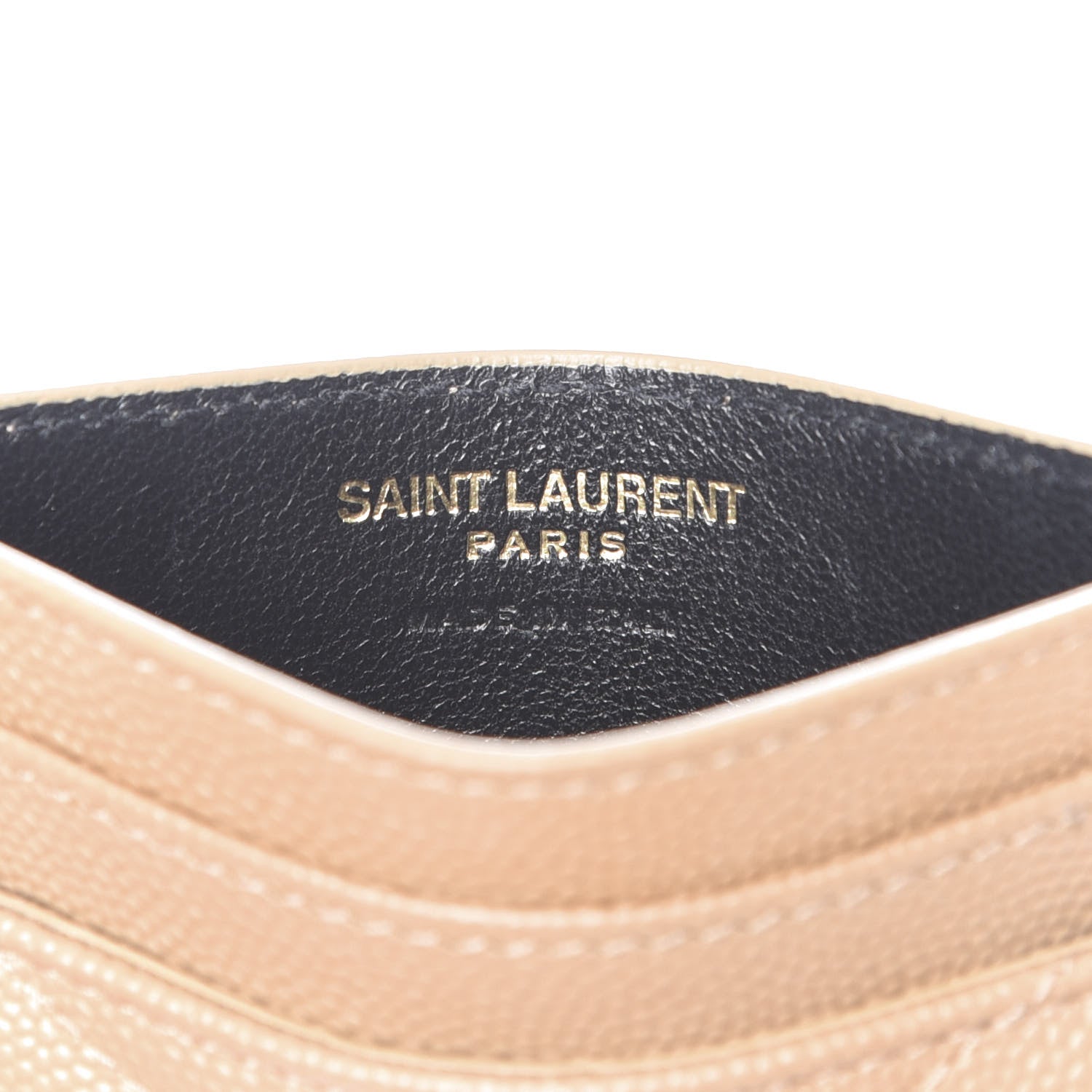 Saint Laurent Grain De Poudre Matelasse Chevron Monogram Credit Card Case Cork 6 of 8