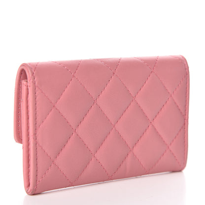 Chanel Lambskin Quilted Card Holder Pink 3 of 9