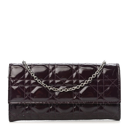 Christian Dior Patent Cannage Rendez-vous Chain Wallet Purple 1 of 4