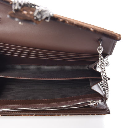 Gucci Velvet GG Monogram Mini Dionysus Chain Wallet Brown 5 of 10