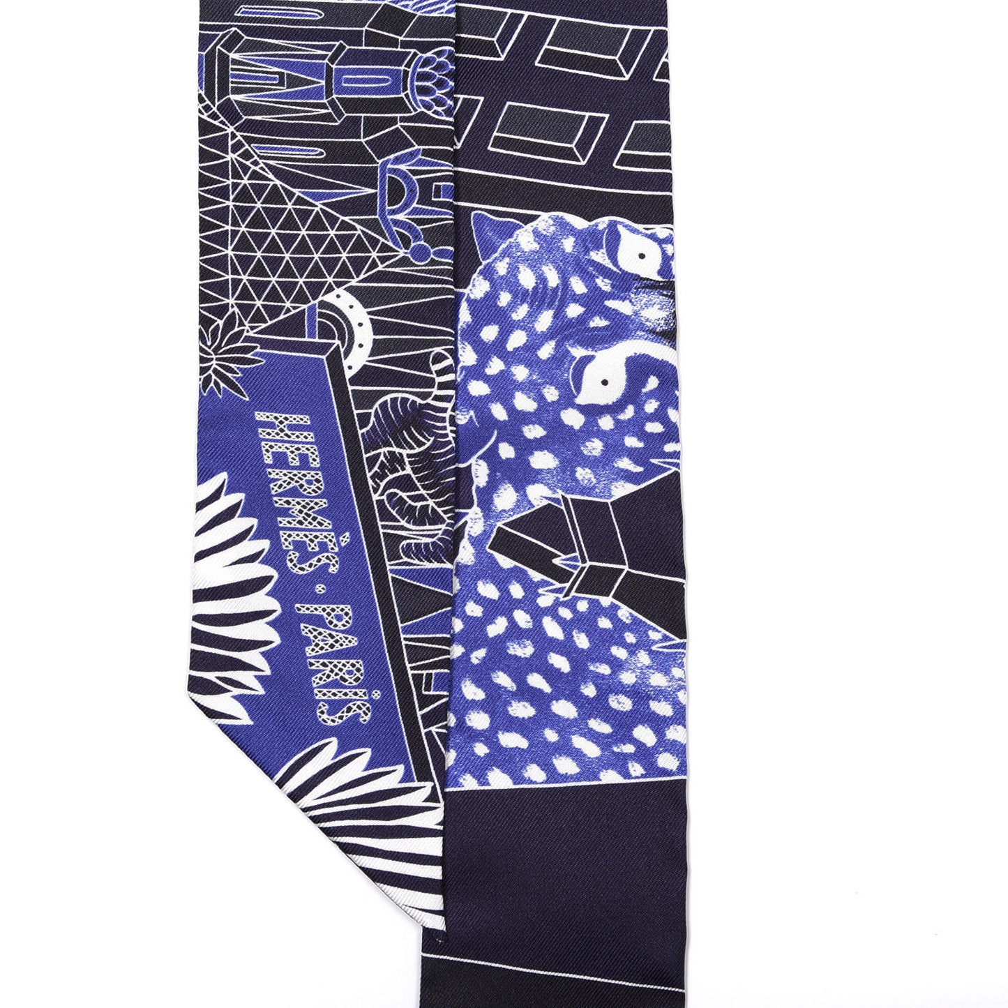 Silk Animapolis Plumetis Twilly Marine Bleu Royal