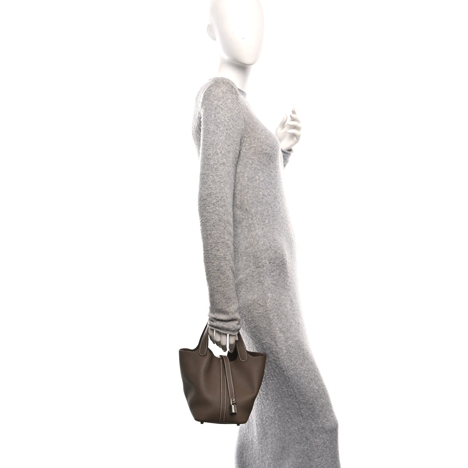 Hermes Taurillon Clemence Picotin Lock 18 PM Etoupe 2 of 13