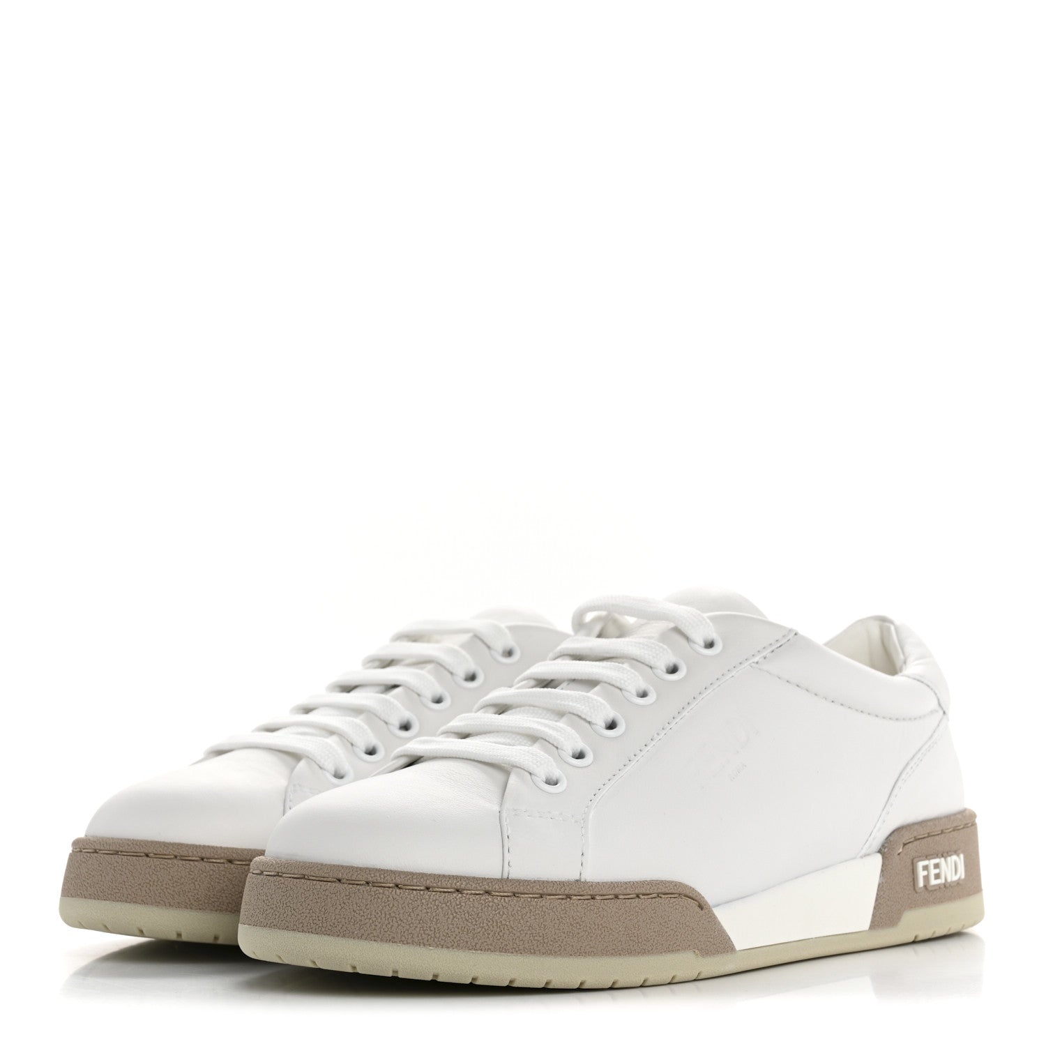 Fendi Vitello Logo Womens Low Top Sneakers 35.5 White 4 of 11