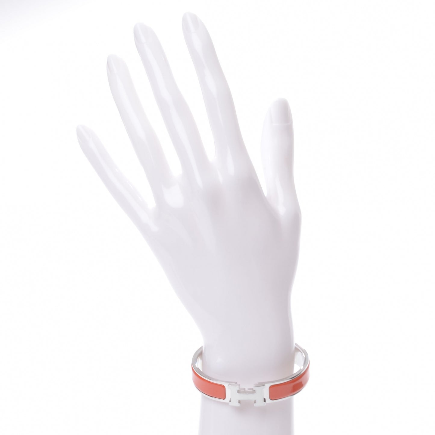Narrow Enamel Clic Clac White H Bracelet PM Capucine
