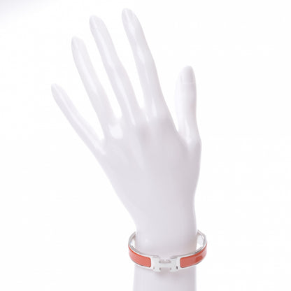 Hermes Narrow Enamel Clic Clac White H Bracelet PM Capucine 2 of 5