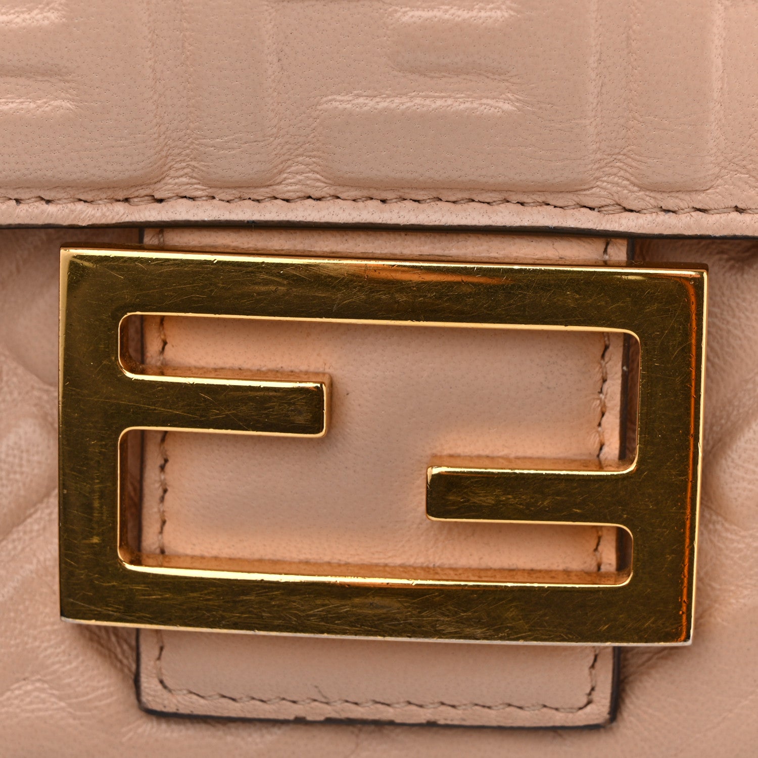 Fendi Nappa Small FF Embossed Midi Chain Baguette Light Rose 12 of 16