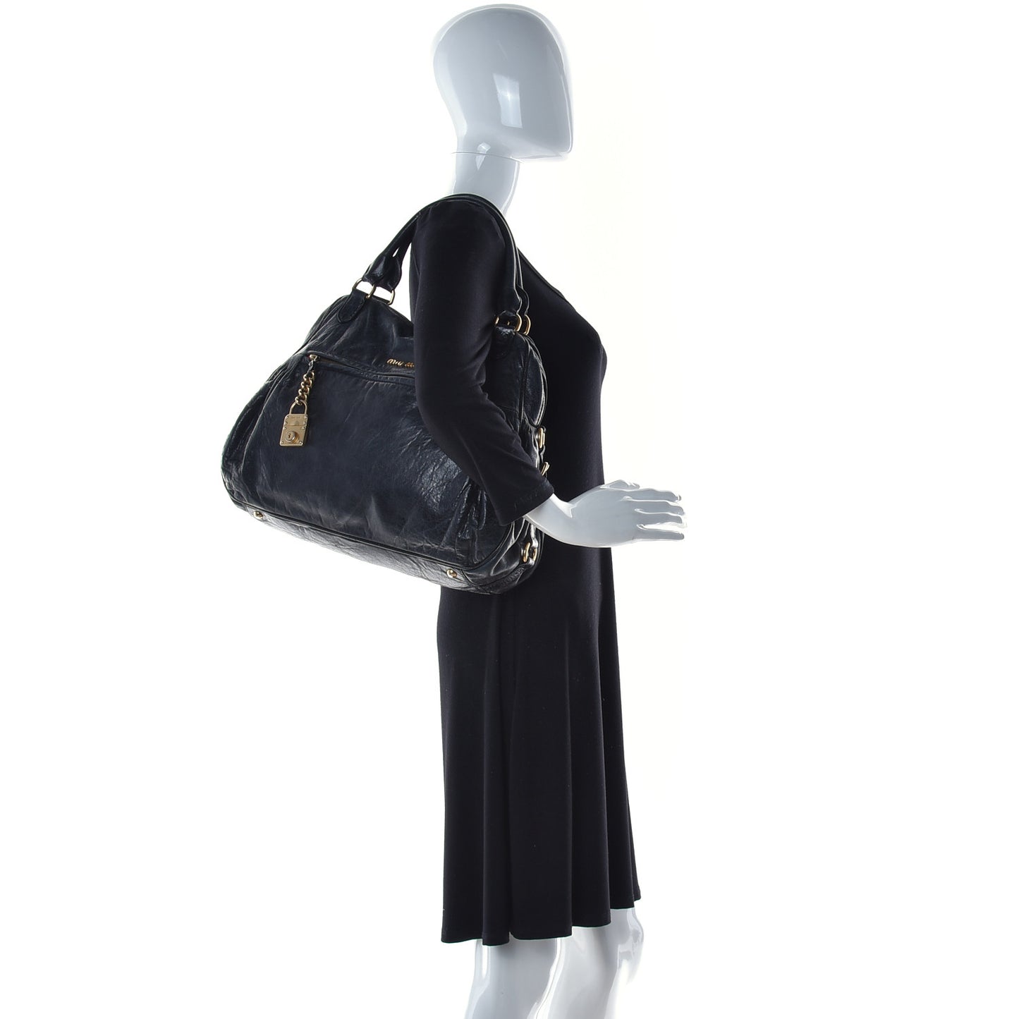 Nappa Lock Pocket Hobo Black