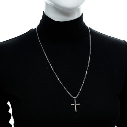 David Yurman Sterling Silver 18K Yellow Gold X Cross Pendant Necklace 2 of 6