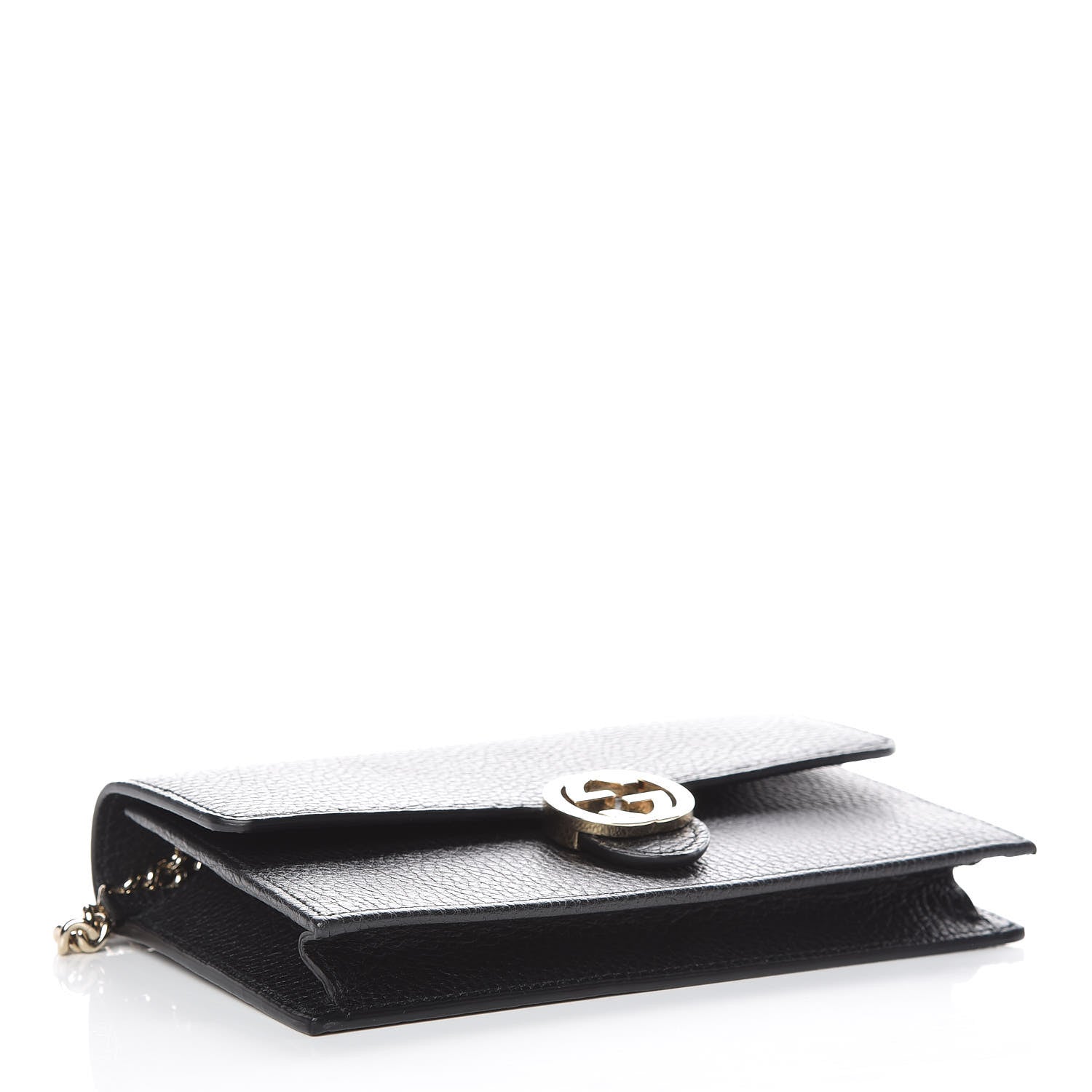 Gucci Dollar Calfskin Interlocking G Chain Wallet Black 4 of 10