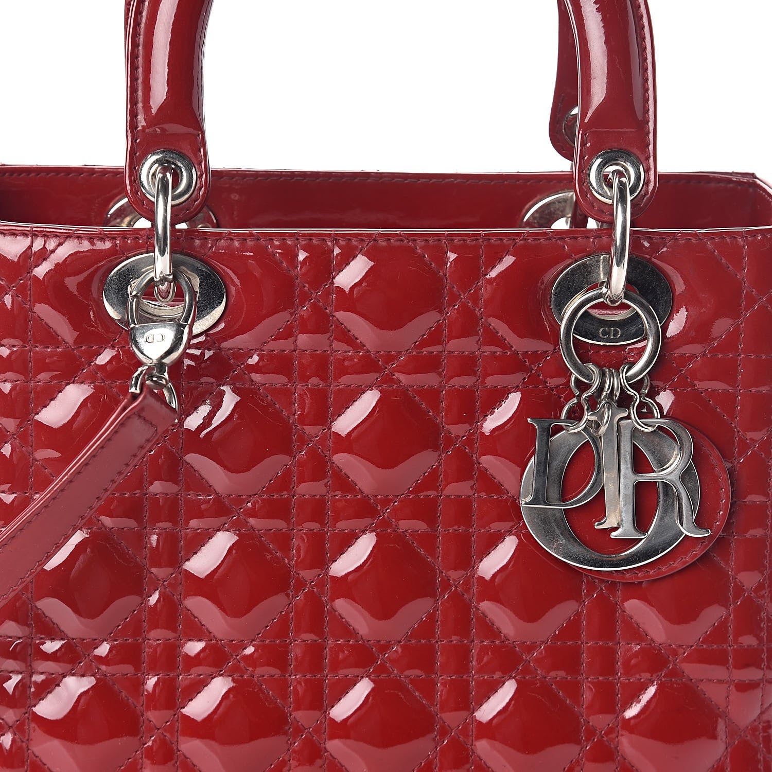 Christian Dior Patent Cannage Medium Lady Dior Red 8 of 12