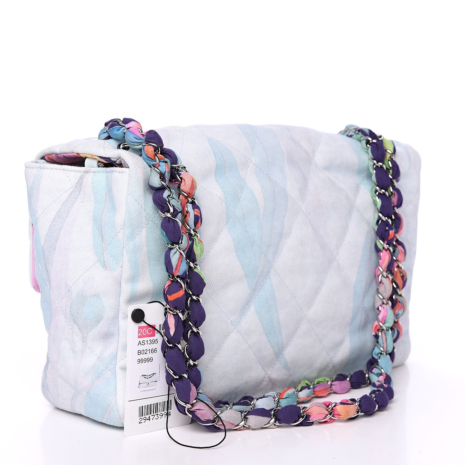 Chanel Canvas Quilted Jungle Jeans Flap White Multicolor 2 of 10