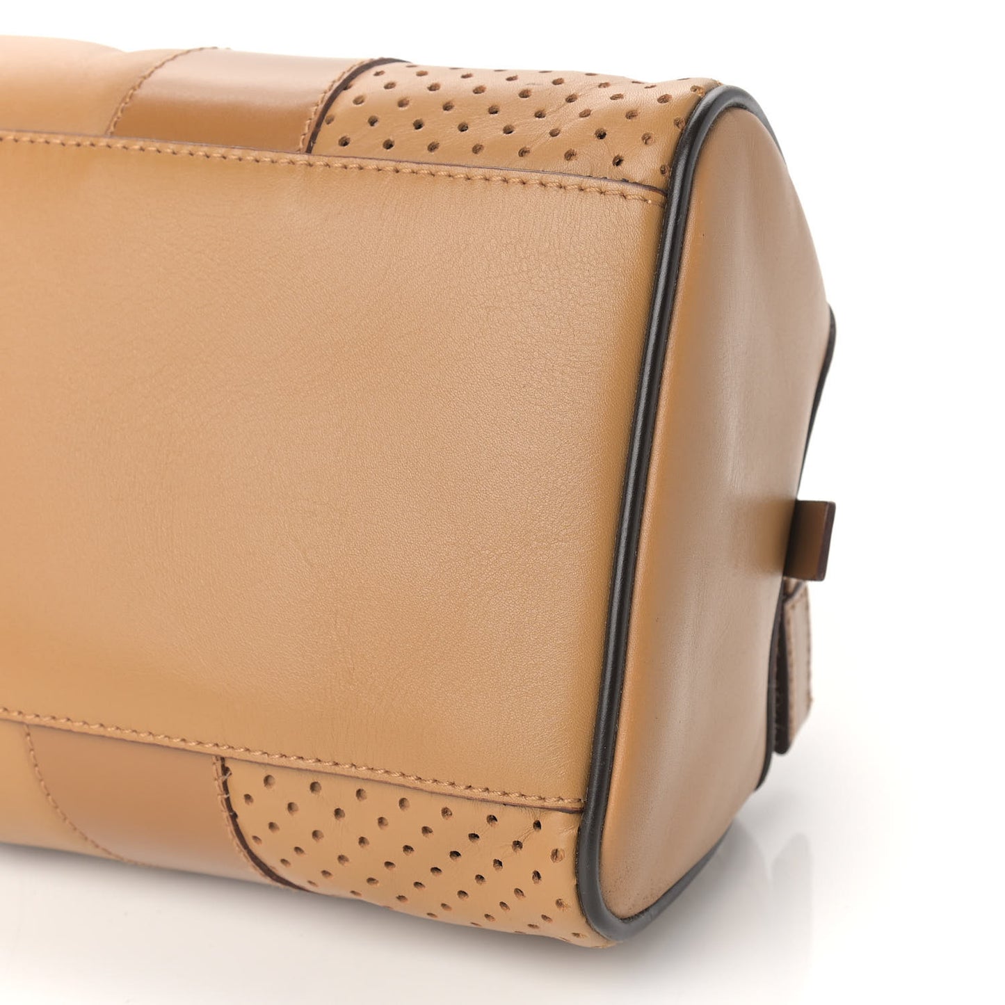 Vitello Drive Perforated Bowling Bag Naturale