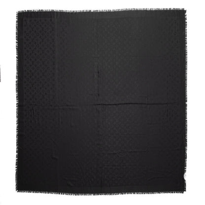 Louis Vuitton Silk Wool Monogram Shawl Black 1 of 5