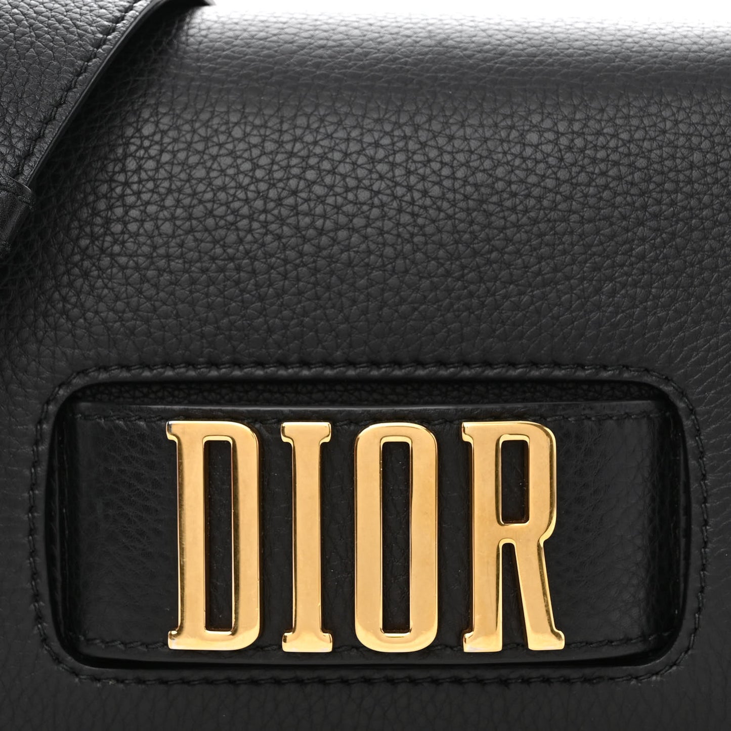 Grained Calfskin Dio(r)evolution Flap Bag Black