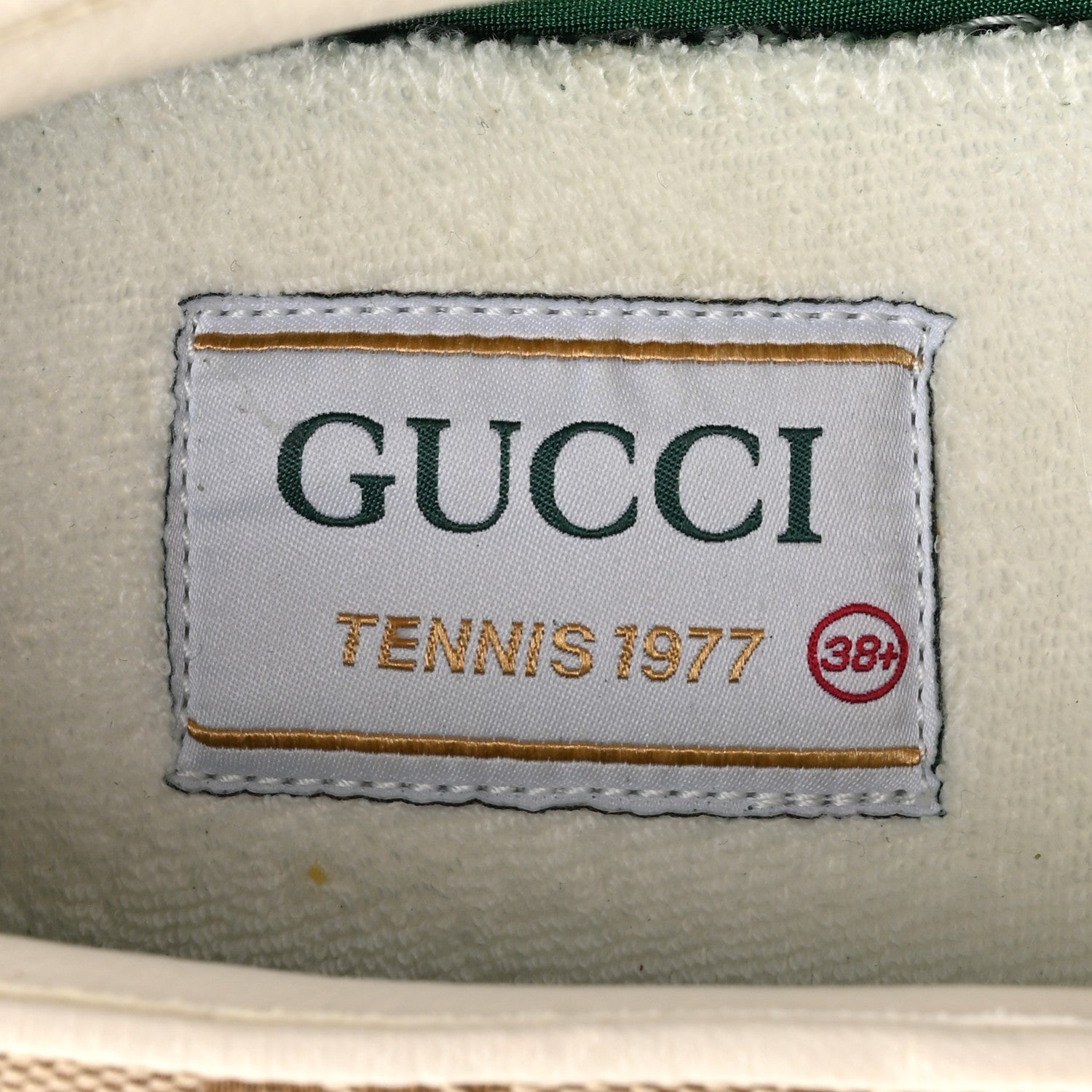 Gucci GG Monogram Womens 1977 Tennis Slip On 30mm Sneakers 38.5 Beige Ebony Mystic White 8 of 9