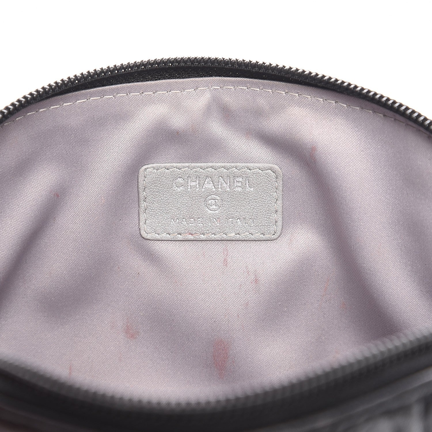 Chanel Lambskin Camellia Embossed Cosmetic Case Black 6 of 8