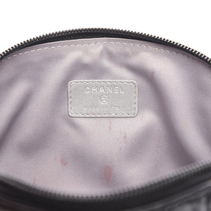 Chanel Lambskin Camellia Embossed Cosmetic Case Black 6 of 8