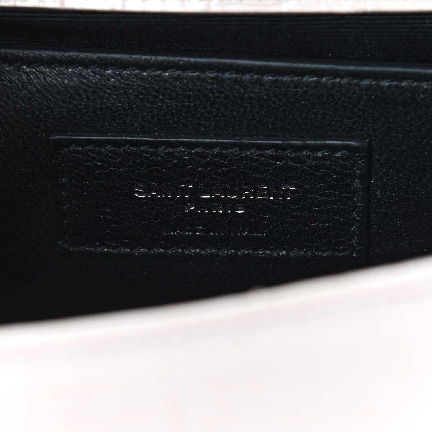 Saint Laurent Calfskin Crocodile Embossed Small Classic Monogram Kate Tassel Satchel Washed Light Pink 6 of 9