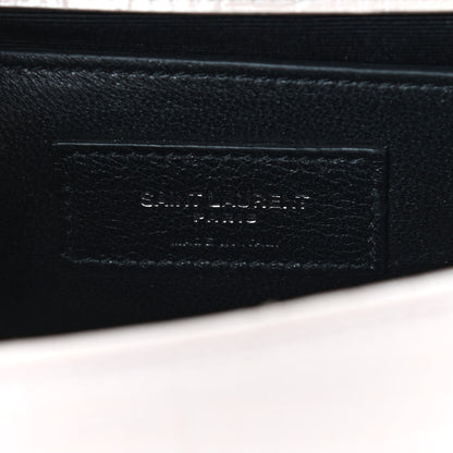 Saint Laurent Calfskin Crocodile Embossed Small Classic Monogram Kate Tassel Satchel Washed Light Pink 6 of 9