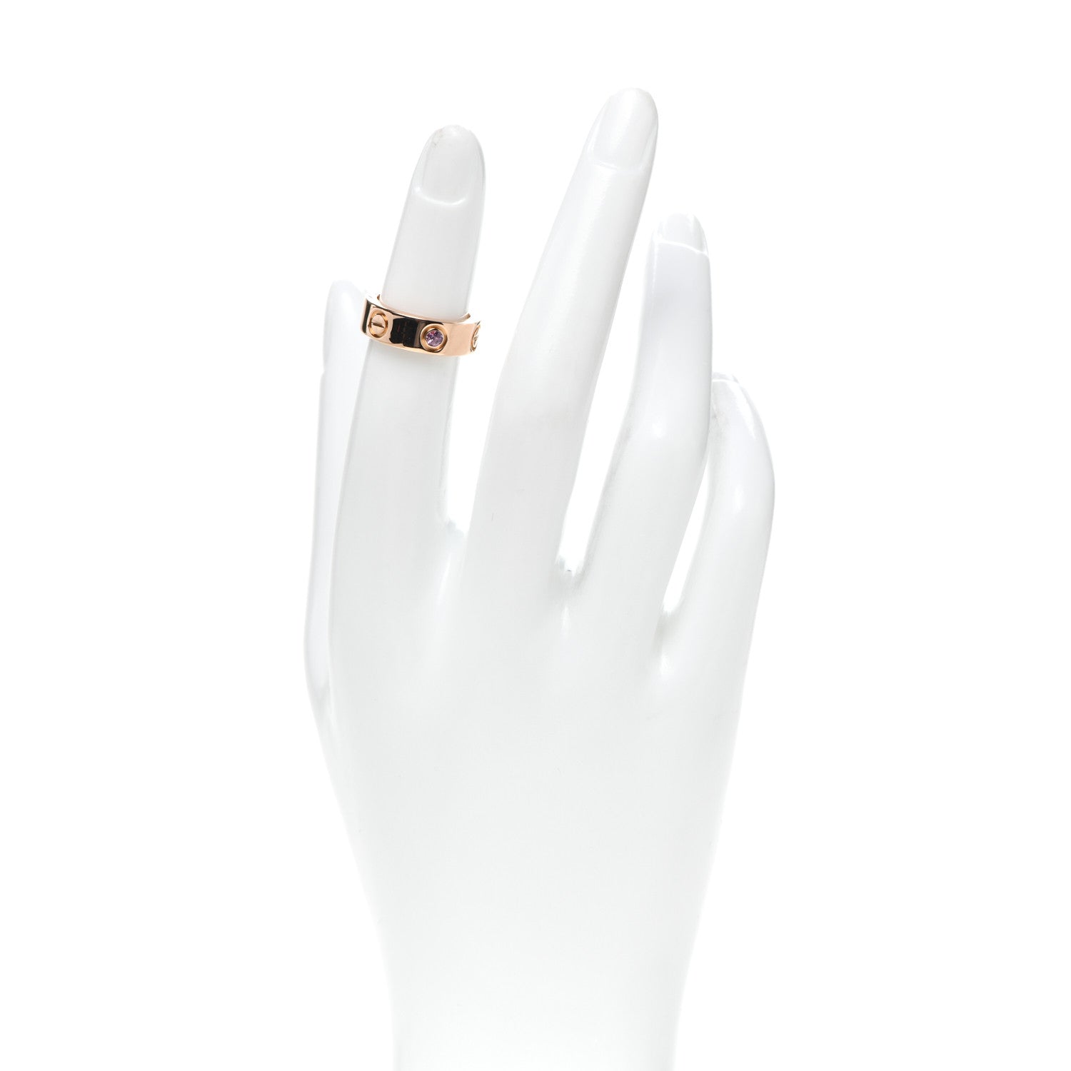 Cartier 18K Pink Gold Pink Sapphire 5.5mm LOVE Ring 46 3.75 2 of 4