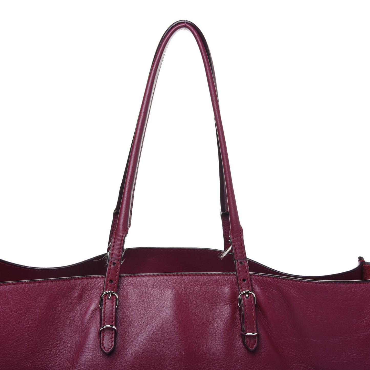 Veau Papier Classic Silver Hardware A4 Zip Around Tote Rouge Pourpre