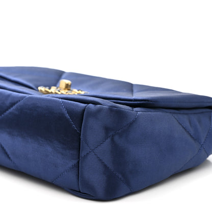 Chanel Satin Quilted Medium Chanel 19 Flap Blue 10 of 11