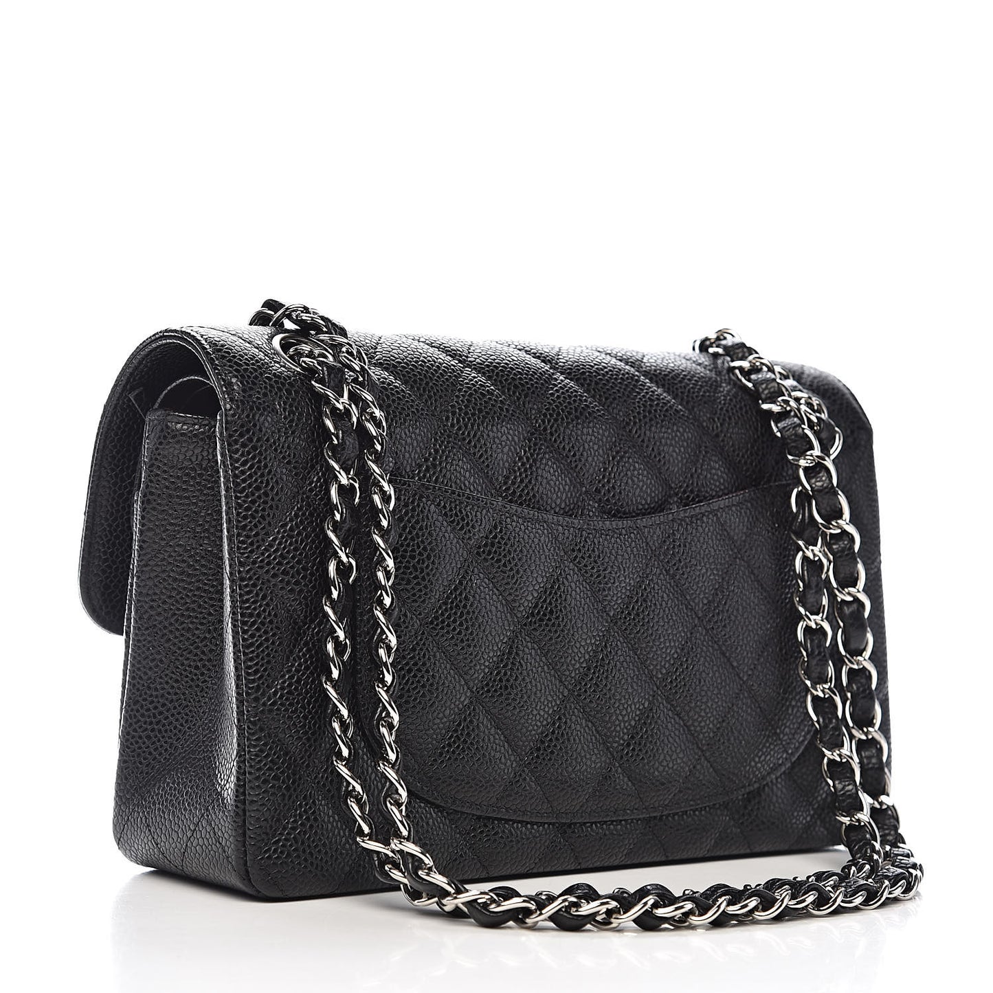 Caviar Quilted Small Double Flap Black