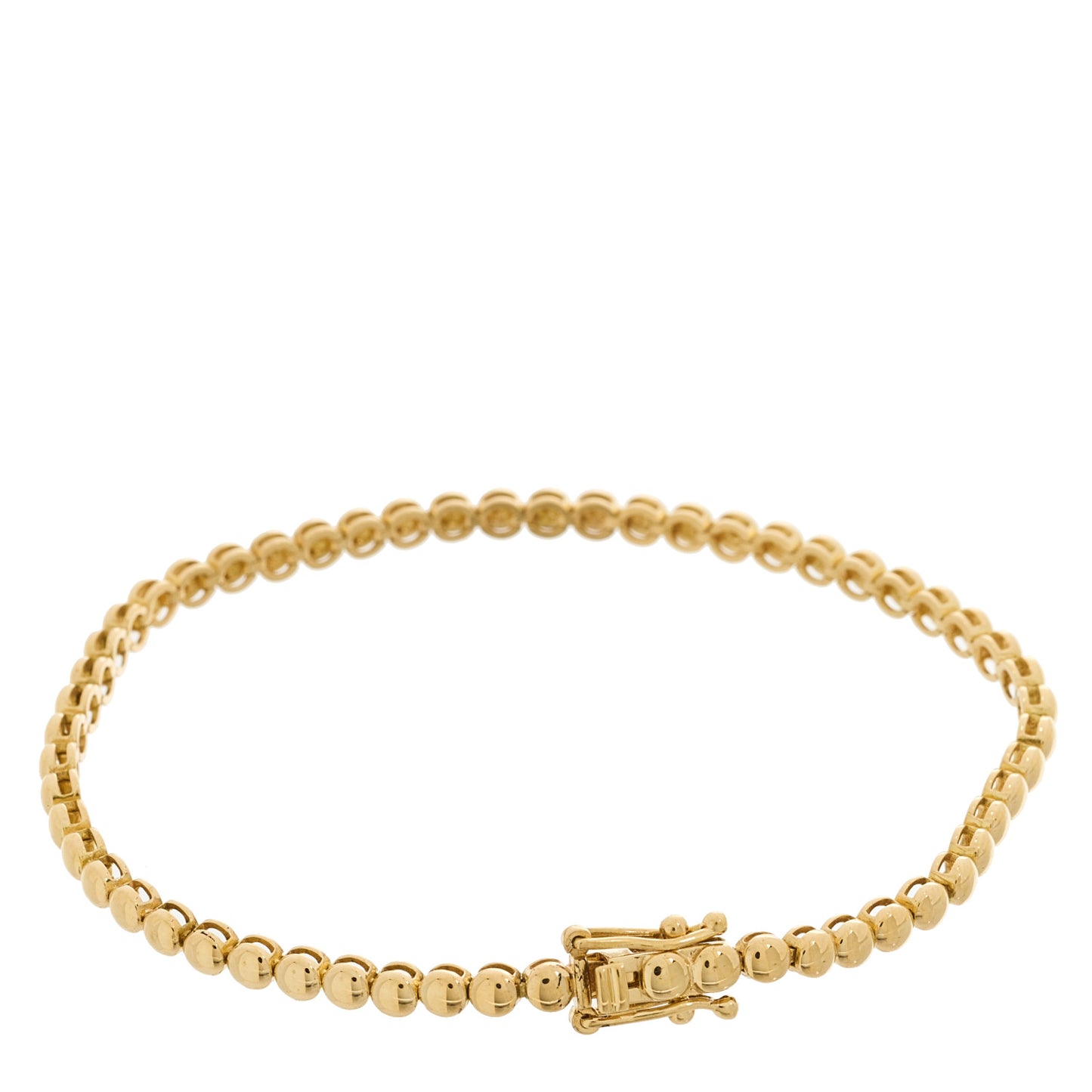 18K Yellow Gold Mini Bezel Tennis Bracelet