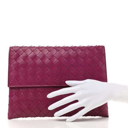 Bottega Veneta Nappa Intrecciato Flap Pouch Cinnabar 2 of 8