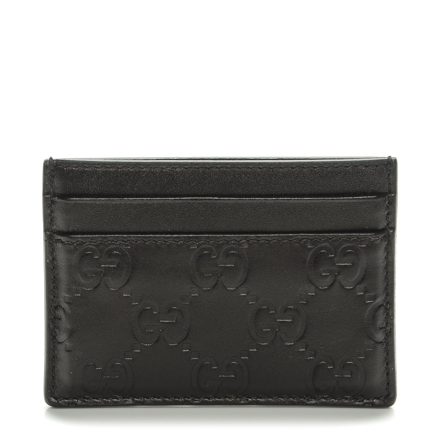 Gucci Guccissima Card Holder Dark Brown 1 of 8