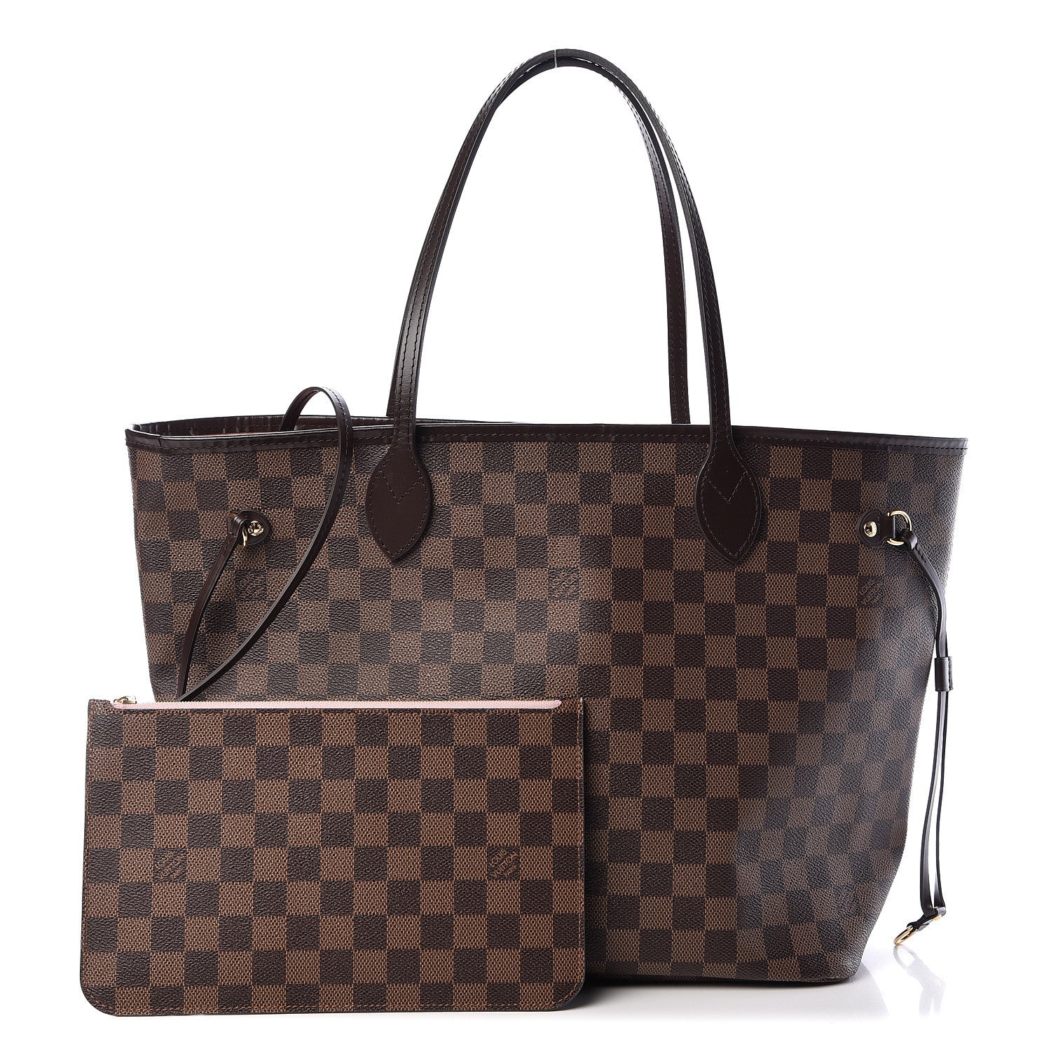 Louis Vuitton Damier Ebene Neo Neverfull MM Rose Ballerine 1 of 11
