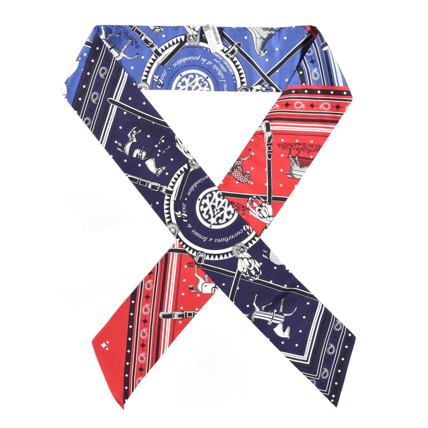 Silk Couvertures Et Tenues Maxi Twilly Slim Rouge Bleu Jean