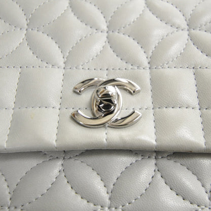 Chanel Lambskin Quilted Medium Flap Gray 10 of 11
