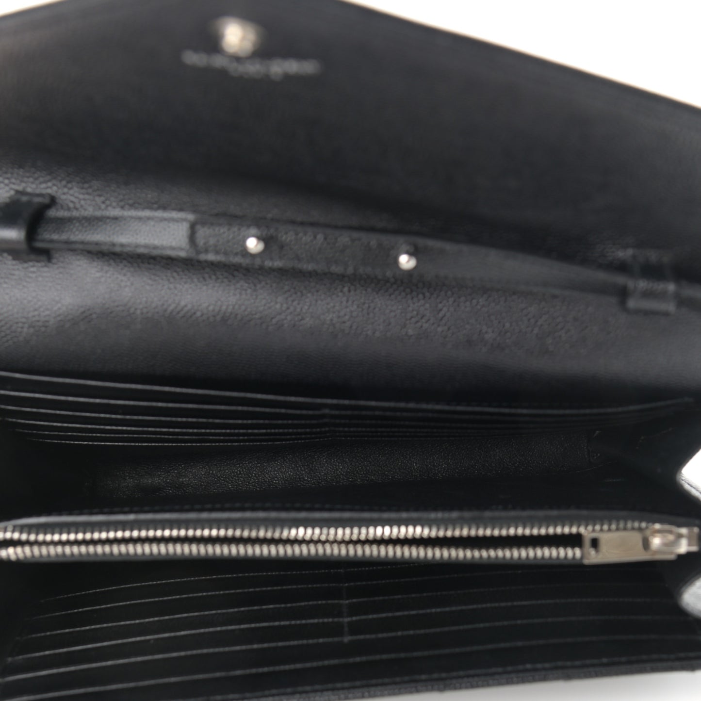 Grain De Poudre Matelasse Chevron Monogram Chain Wallet Black