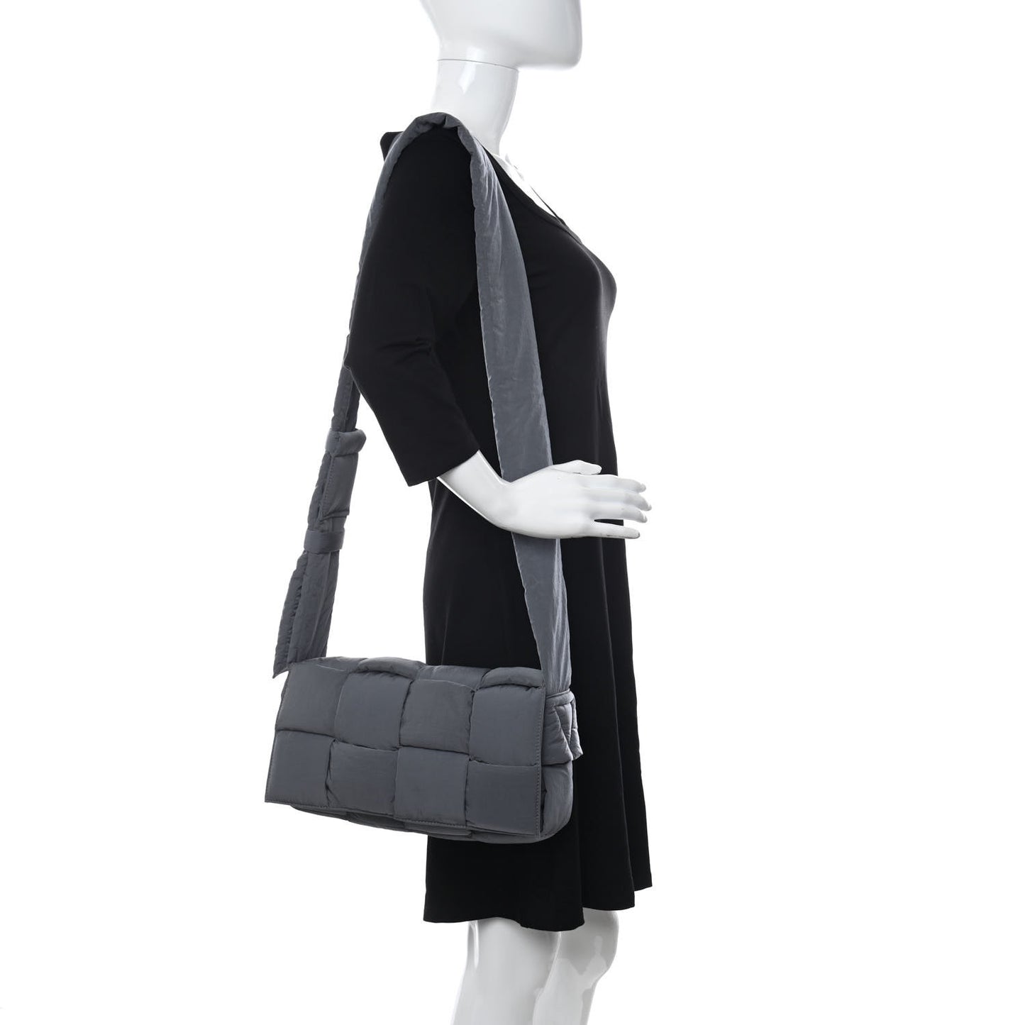 Nylon Intrecciato Padded Tech Cassette Bag Thunder