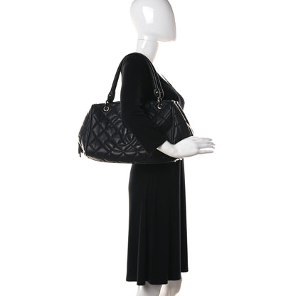 Chanel Caviar Quilted CC Timeless Bowler Black 2 of 10