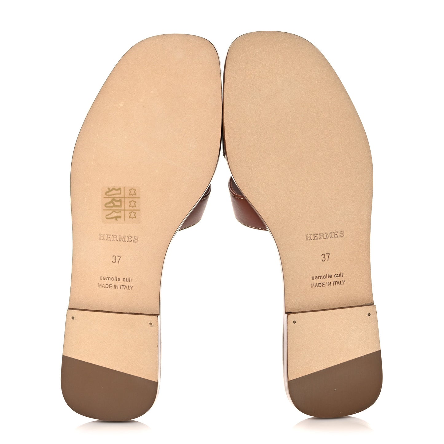 Box Calfskin Oran Sandals 37 Gold