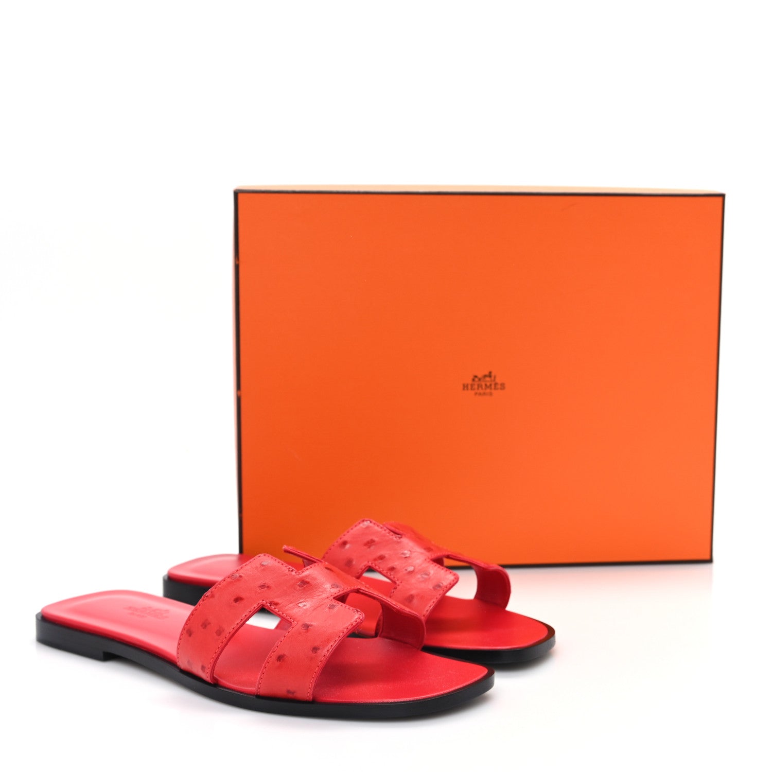 Hermes Ostrich Oran Sandals 38 Rose Cotinga 10 of 10
